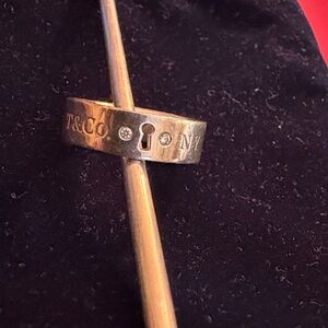 Tiffany NY sterling silver band with diamonds size 8
